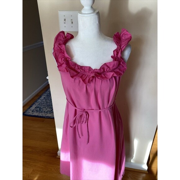 Donna Morgan NWOT Pink Sleeveless Cotton Belted Midi Dress Size 2 - Picture 1 of 9